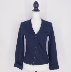 J. Crew Black Angora Rabbit Hair Cardigan